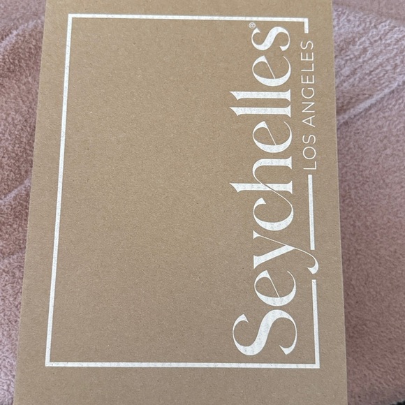 SEYCHELLES ADAPT BLUE DENIM SLIDE SANDAL STACKED 3” HEEL 8.5 NEW - Picture 7 of 8